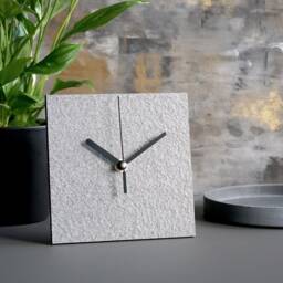 Recycled Paper Desk Clock For Modern Sustainable Home, Minimalist Table Handmade From Waste Paper, Industrial Office Standing - thumbnail 4