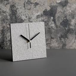 Recycled Paper Desk Clock For Modern Sustainable Home, Minimalist Table Handmade From Waste Paper, Industrial Office Standing - thumbnail 3