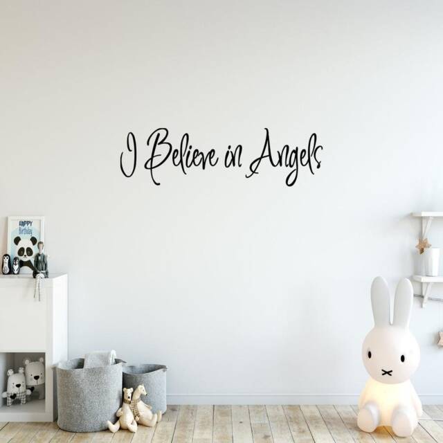 Inspirational Home Decor Sticker - I Believe in Angels Vinyl Decal Wall Art Quote Vwaq - image 1