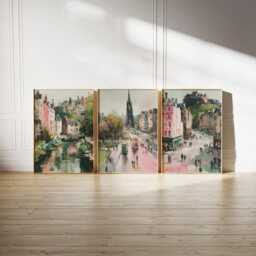 Set Of 3 Edinburgh Posters, Scottish City Wall Art, Travel Print Set, Modern Architecture Artwork, Urban Home Decor, UK Landscape Style - thumbnail 2