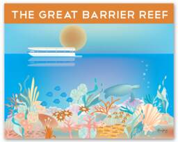 The Great Barrier Reef Poster, Australian Print, Great Barrier Reef Canvas Art Print E8-O-Gr-Bar - thumbnail 1