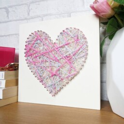 Pink Heart String Art Handmade Unique Gift Idea Home Decor Wall Hanging Love Sign Multicolour Large Heart Decoration By Deeisfordaisy - thumbnail 3
