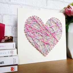 Pink Heart String Art Handmade Unique Gift Idea Home Decor Wall Hanging Love Sign Multicolour Large Heart Decoration By Deeisfordaisy - thumbnail 2