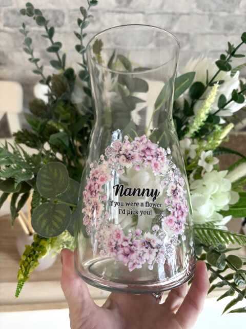 Personalised Floral Nanny Vase, Mother's Day Gift, Baby Gift, Mother Of The Bride - image 1
