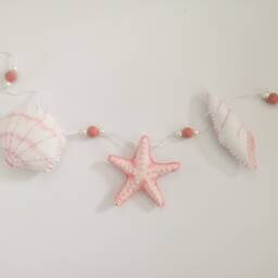 Seashell Wall Hangings, Under The Sea Decor, Ocean Nursery Accessories, Felt Baby Shower Gift, Newborn Garland - thumbnail 2