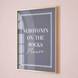 Serotonin On The Rocks Art Print Funny Bar Cart Decor - thumbnail 3