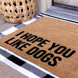 I Hope You Like Dogs Doormat - Funny Gift For Dog Lovers Mom Welcome Mat Housewarming Handmade in Usa - thumbnail 1