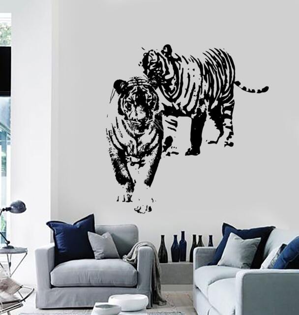Wall Vinyl Sticker Tigers Family Romantic Love Decor For Living Room 1460Dz - image 1