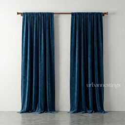 Luxurious Cotton Velvet Curtain Elegant Semi Blackout Window Panel - thumbnail 2