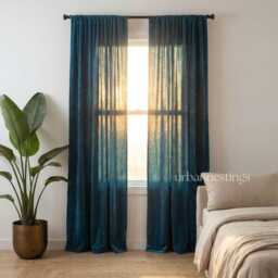 Luxurious Cotton Velvet Curtain Elegant Semi Blackout Window Panel