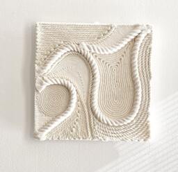 Fiber Art Wall Hanging, Handmade, Natural Cotton Rope - thumbnail 1