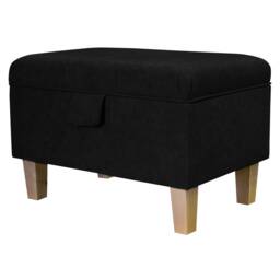 Handmade Black Storage Ottoman - Luxury Upholstery Fabric Bespoke British Made - thumbnail 1