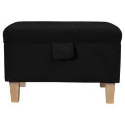 Handmade Black Storage Ottoman - Luxury Upholstery Fabric Bespoke British Made - thumbnail 3