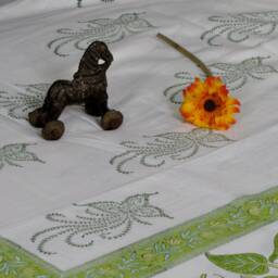 Hand Block Print Cotton Bedsheet, Bedspread, Bedding, Bed Linen, Flat Sheet.100 % Soft Premium Cotton.full/Double Bed Sheet, Boho, India Ethnic - thumbnail 1