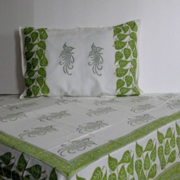 Hand Block Print Cotton Bedsheet, Bedspread, Bedding, Bed Linen, Flat Sheet.100 % Soft Premium Cotton.full/Double Bed Sheet, Boho, India Ethnic - thumbnail 2