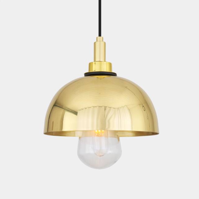 Hydra Brass Dome Bathroom Pendant Light 20cm Ip65 - image 1