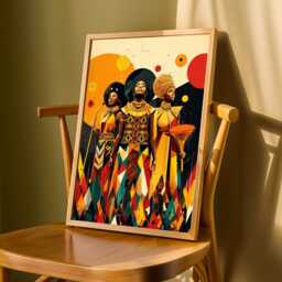 Afrocentric Women Art Print Modern Boho Geometric Decor - Poster Only - thumbnail 3