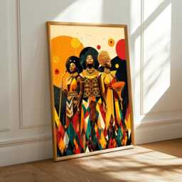Afrocentric Women Art Print Modern Boho Geometric Decor - Poster Only - thumbnail 1