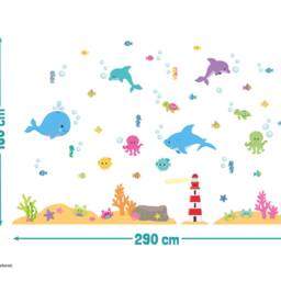 Colourful Underwater Wall Sticker Pack, Decals, Stickers For Walls, Themed Room, Ocean - thumbnail 3