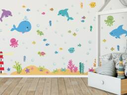 Colourful Underwater Wall Sticker Pack, Decals, Stickers For Walls, Themed Room, Ocean