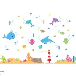 Colourful Underwater Wall Sticker Pack, Decals, Stickers For Walls, Themed Room, Ocean - thumbnail 2
