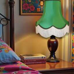 Traditional Emerald Green Fabric Lampshade Handmade For Table & Floor Standard Lamp Bases, Wall Light Fixtures, Ceiling Fittings - thumbnail 2