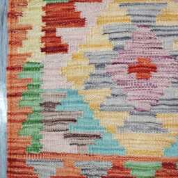 Classic Runner Rug, Handmade Artisan Afghan Turkish Scandinavian Navajo Bohemian Wool Flatweave Multicolour Kilim Rug 200x57 cm - thumbnail 4