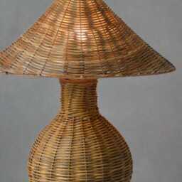 Aliah Wicker Table Lamp, Vintage Style, Living Room, Bedroom Lighting - thumbnail 4