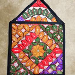 Embroidered Motifs Wall Hanging, Beautiful Silk Embroidery, Wall Decoration, Wall Art, Mail Organizer, Mail Holder, Wall Hangings, Sindhi Art - thumbnail 2