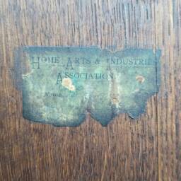 Antique Oak Arts & Crafts Corner Cabinet With Hand Carved Design - thumbnail 2