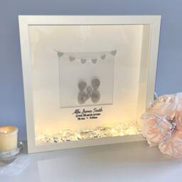 Baby Boy Personalised Pebble Art Family Keepsake Box Frame Picture Birth Details Stats Portrait Newborn Gift Christening