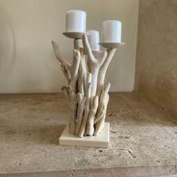 Driftwood 14'/17' Candelabra, Coastal Candleholder, Organic Beach Decoration - thumbnail 4