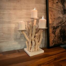 Driftwood 14'/17' Candelabra, Coastal Candleholder, Organic Beach Decoration - thumbnail 3