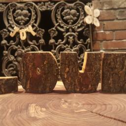 standing Love Letters - Wooden Word Art Hand Cut Live Edge Freestanding Recycled Spalted Wood - Rustic Bridal Shower Anniversary Party Decor - thumbnail 2