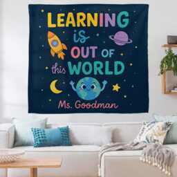 Custom Teacher Tapestry Space Theme Classroom Decor - thumbnail 4