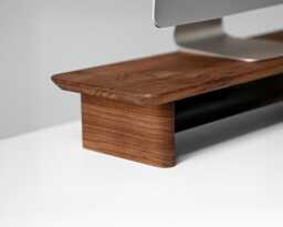 Desk Shelf Monitor Stand With Storage, Riser Wood, Wooden - thumbnail 1