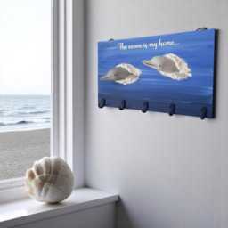 3D Dolphin Key Holder Handmade Ocean Theme Wall Decor With Hooks - thumbnail 2