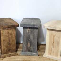 Small Wooden Handmade Stool, Rustic Plant Stand, Display Stand, Side Table - thumbnail 2