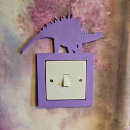 stegosaurus Lightswitch Cover- Dinosaur Wall Art - Home Decor 3D Printed Multiple Colours Available - thumbnail 1