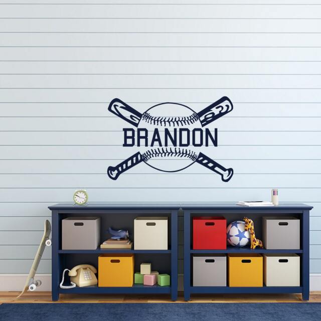 Personalized Baseball Name Wall Decal Sports Nursery Decor Ww56 - image 1
