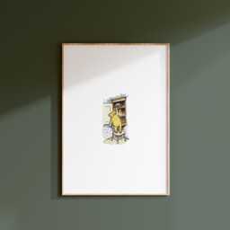 Pooh Reaching For Honey, Winnie The Print, Classic Nursery Decor, Wall Art, New Baby Gift, Unframed, A4/A5, Themed - thumbnail 1