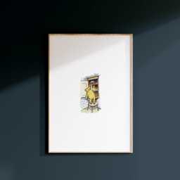 Pooh Reaching For Honey, Winnie The Print, Classic Nursery Decor, Wall Art, New Baby Gift, Unframed, A4/A5, Themed - thumbnail 2