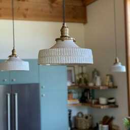 style#001 Handmade Carved Pendant Light, Kitchen Lighting, Ceramic Lamp, Pottery Home Lamp - thumbnail 3
