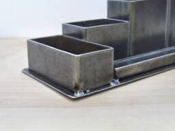 Rusty Industrial Steel Desk Organizer Metal Pen Stand Home Living Loft Hand Crafted Office Gift Holder Modern Storage Organization