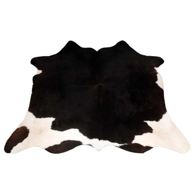 Dark Brown & White Cowhide Rug Natural Hair-On Leather - 39x44 Inches - image 1