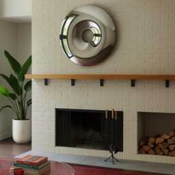 Hand Crafted Donut Convex Mirror Space Age Wall Decor - thumbnail 4