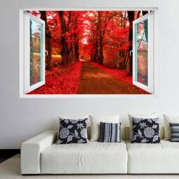 Autumn Drive Forest Nature Wall Decal Sticker Mural Poster Print Art Home Office Decor Hk39