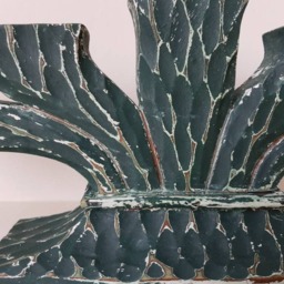 Shabby Chic Five Candlestick Holder in Moss Green - thumbnail 3