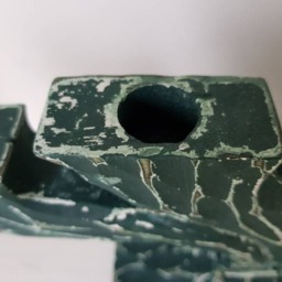 Shabby Chic Five Candlestick Holder in Moss Green - thumbnail 4