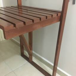 Foldable Solid Wood Balcony Table Portable Patio Desk - thumbnail 3